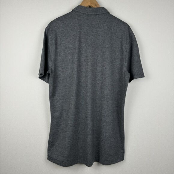 Lululemon Polo Shirt Men L Gray Evolution Short Sleeve Performance Active Golf - Picture 4 of 5